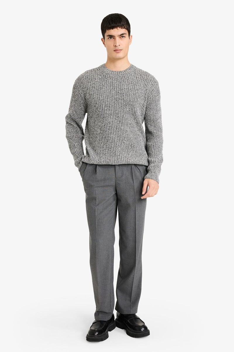 DeFacto Grey Man Standard Fit Crew Neck Knitwear Pullover Casual - Image 2